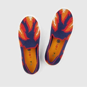 Rothy's Kids Boys Flames Sneakers Slip On Size 12 Navy Blue